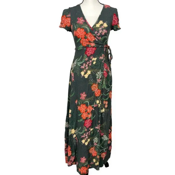 Patrons of Peace | Dresses | Patrons Of Peace Faux Wrap Maxi Dress Xs Green Floral Short Sleeve V Neck Boho | Poshmark Patrons of Peace | Dresses | Patrons Of Peace Faux Wrap Maxi Dress Xs Green Floral Short Sleeve V Neck Boho | Poshmark